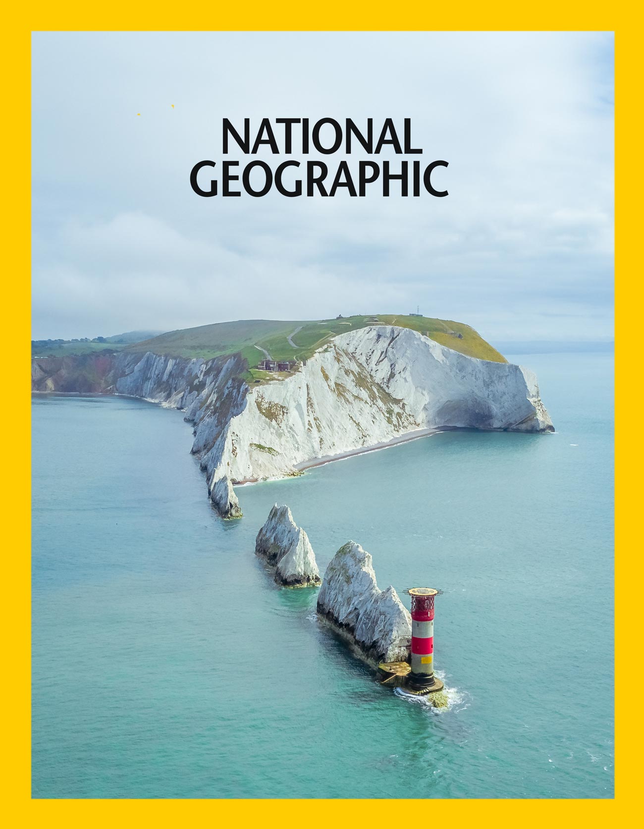 aerial view of the isle of wight with a National Geographic cover