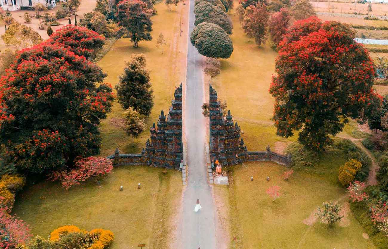 balinese gate drone photo
