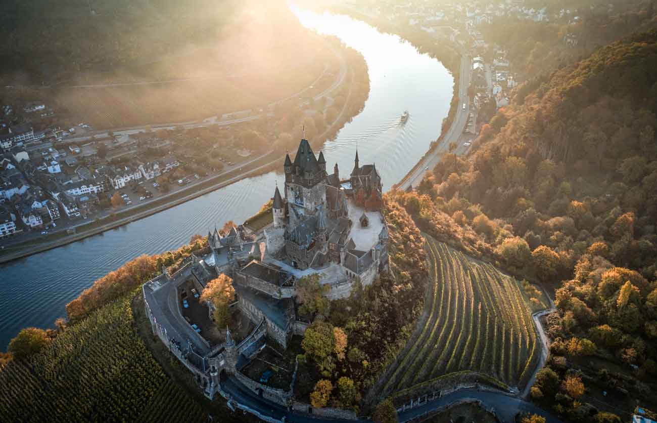 castle in Germany aerial drone photo