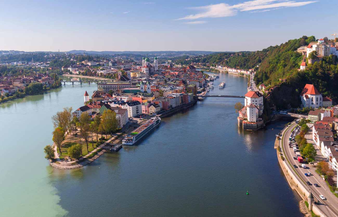 Passau germany aerial photograph