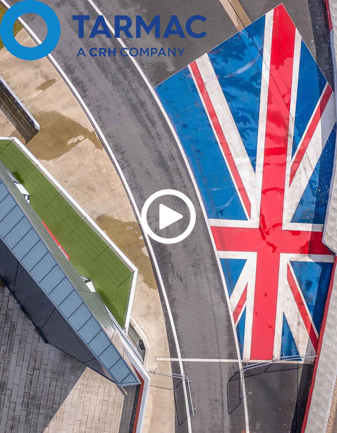 bird's eye view of silverstone podium drone photo