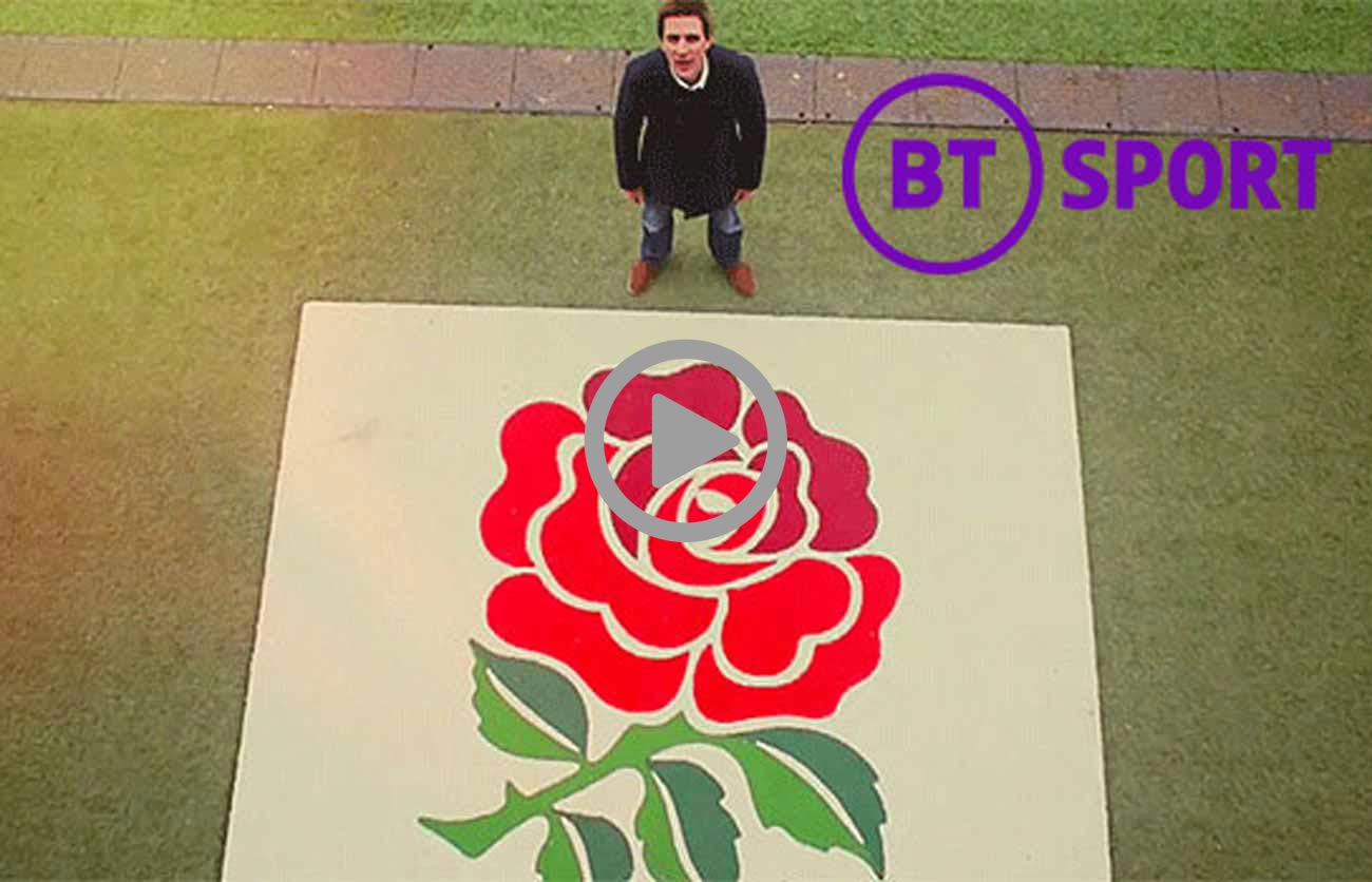 tv presenter piece to camera by drone