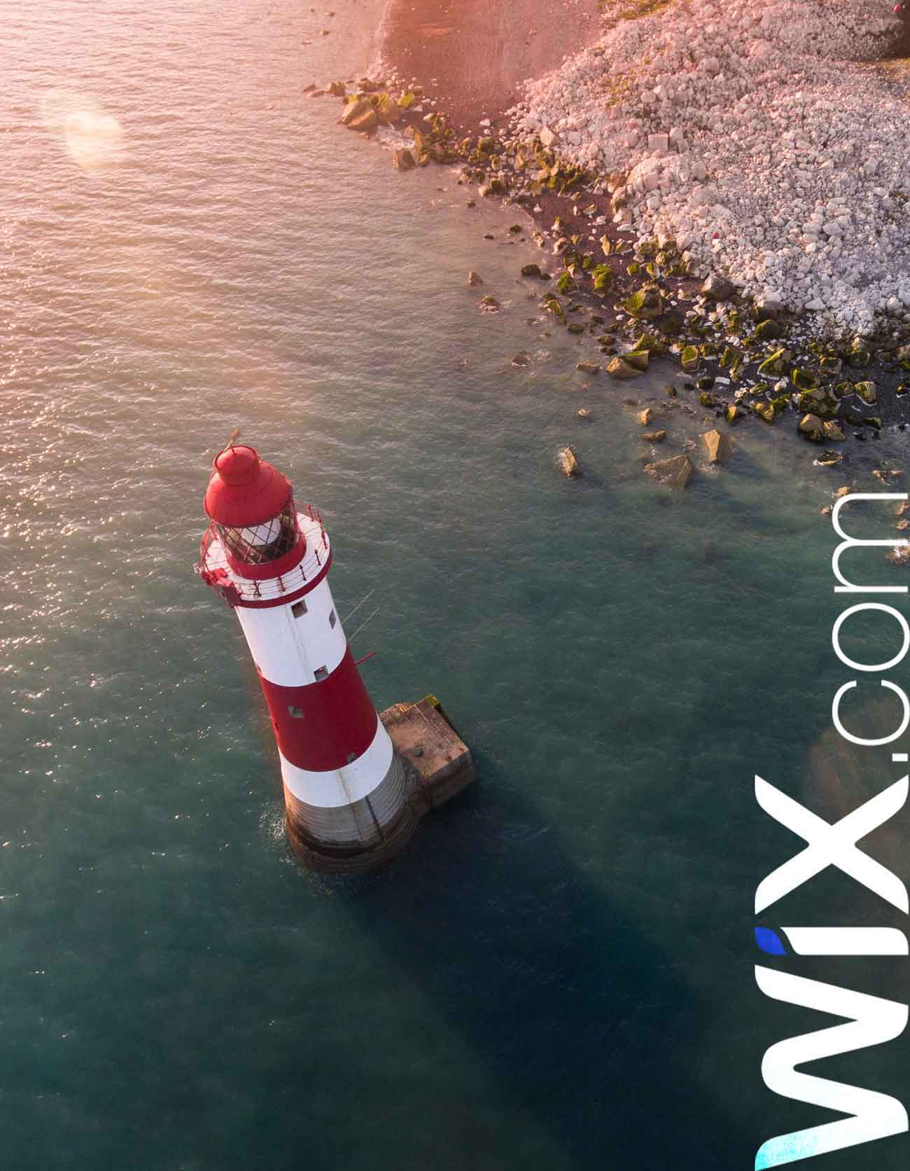 drone photo of a lighthouse