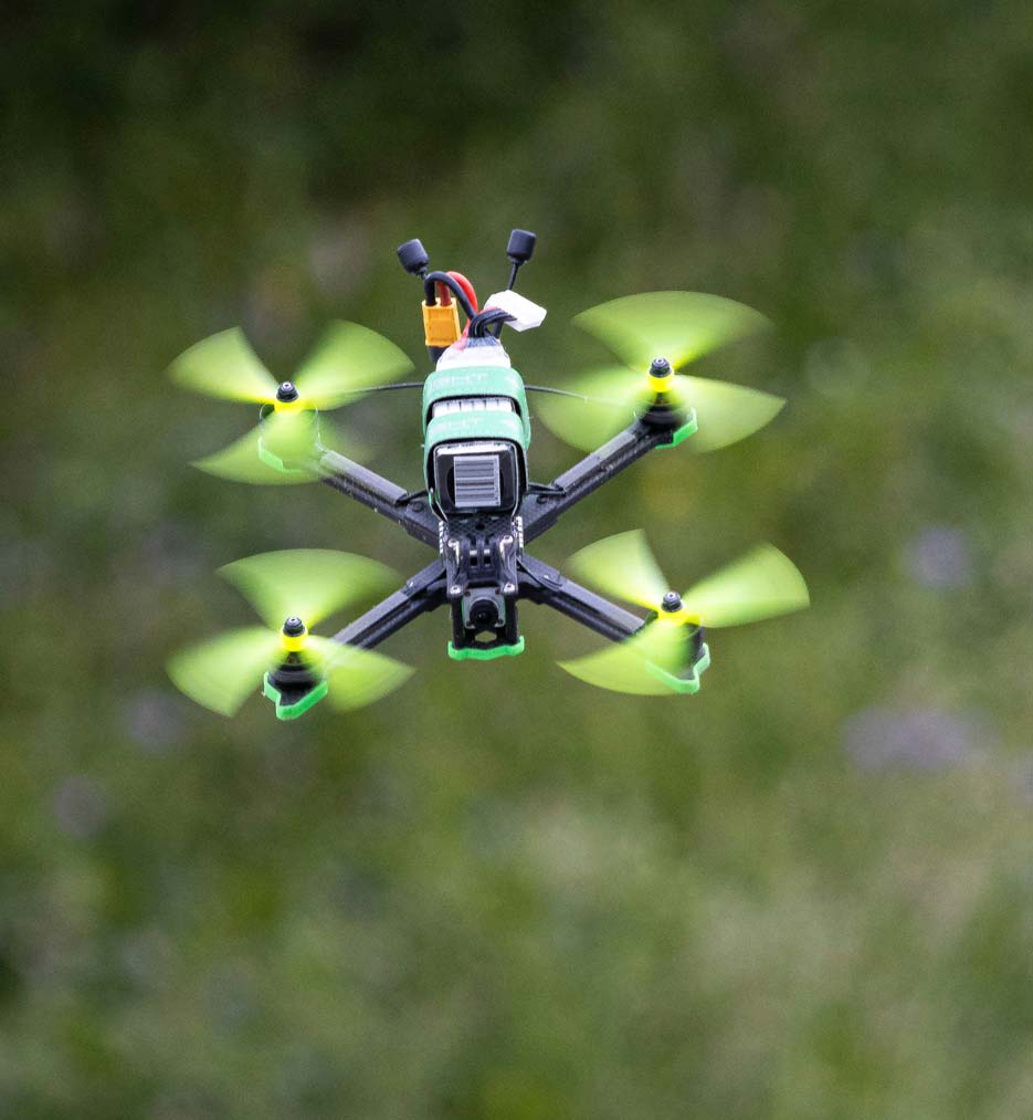 Custom-built FPV racing drone