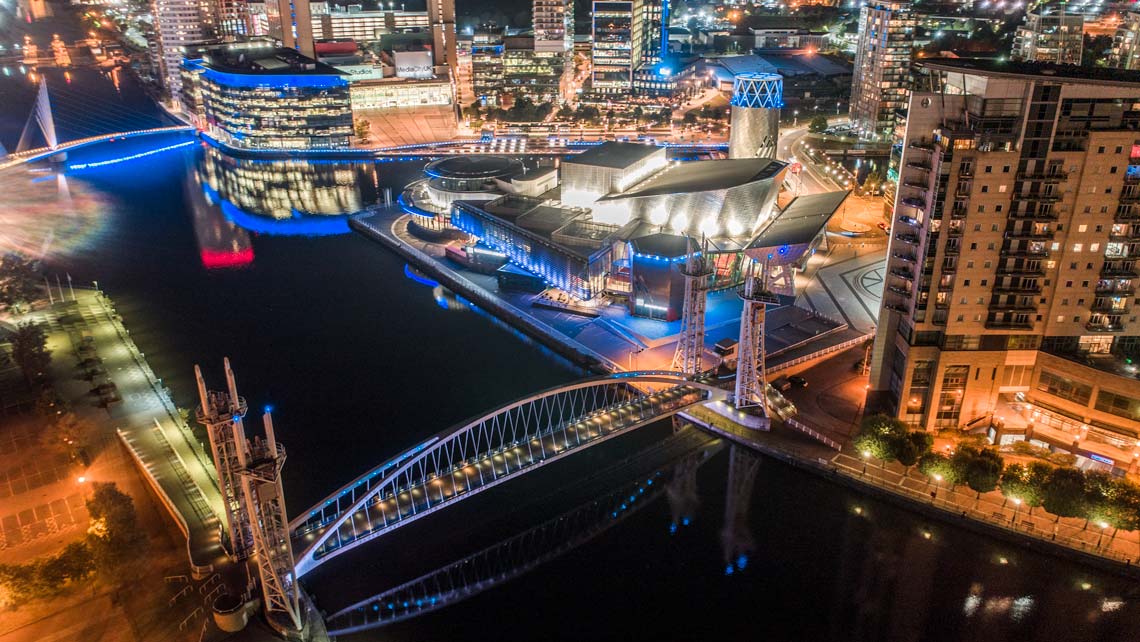 Cityscape Night Drone Photography