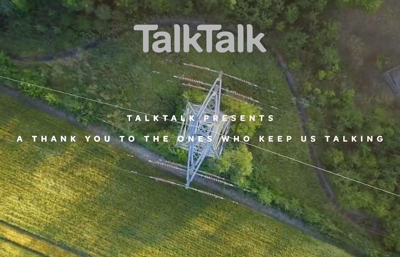 Drone capturing dynamic footage for a television advertisement