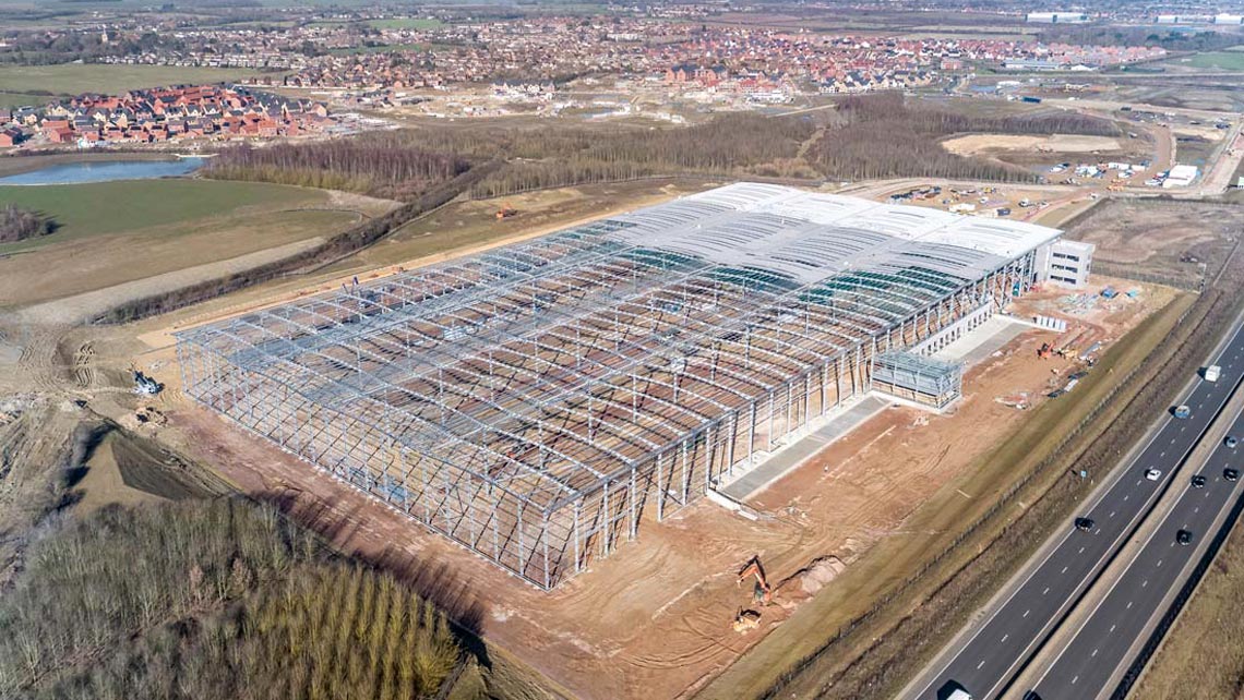 Aerial drone photography for warehouse and construction sites