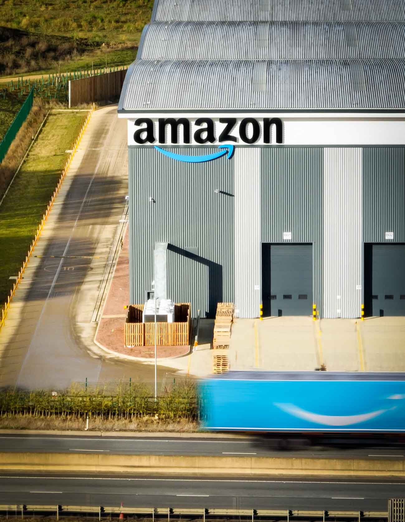 warehouse construction filming and surveying using a drone